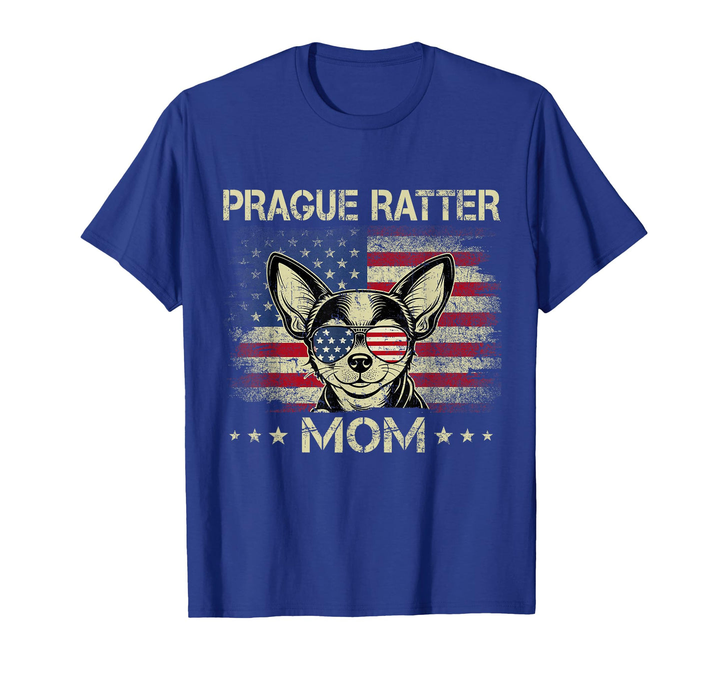 Prague Ratter Mom Dog Vintage American Flag 4th Of July T-Shirt