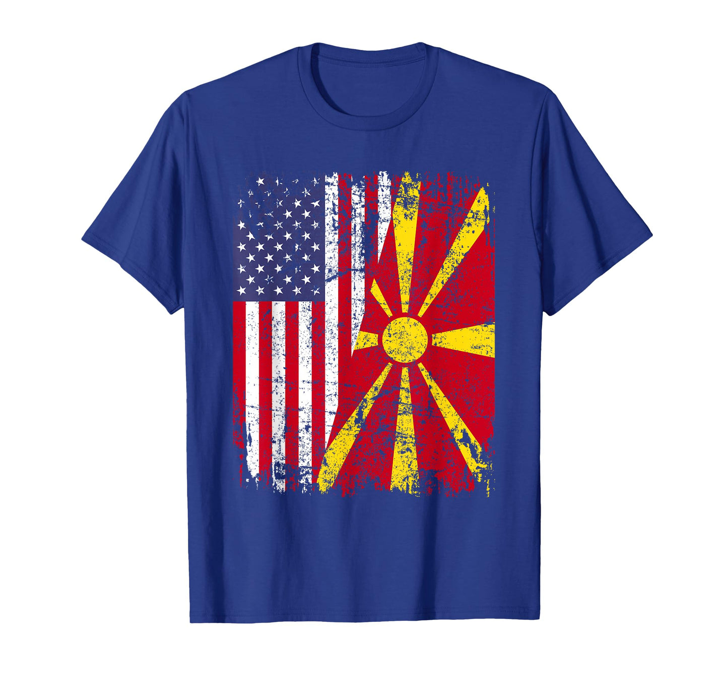 MACEDONIAN ROOTS | Half American Flag MACEDONIA T-Shirt