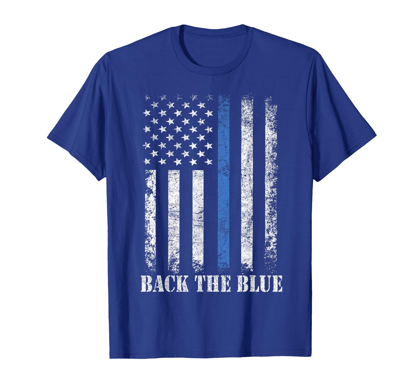 Thin Blue Line Back The Blue American Flag Police Support T-Shirt