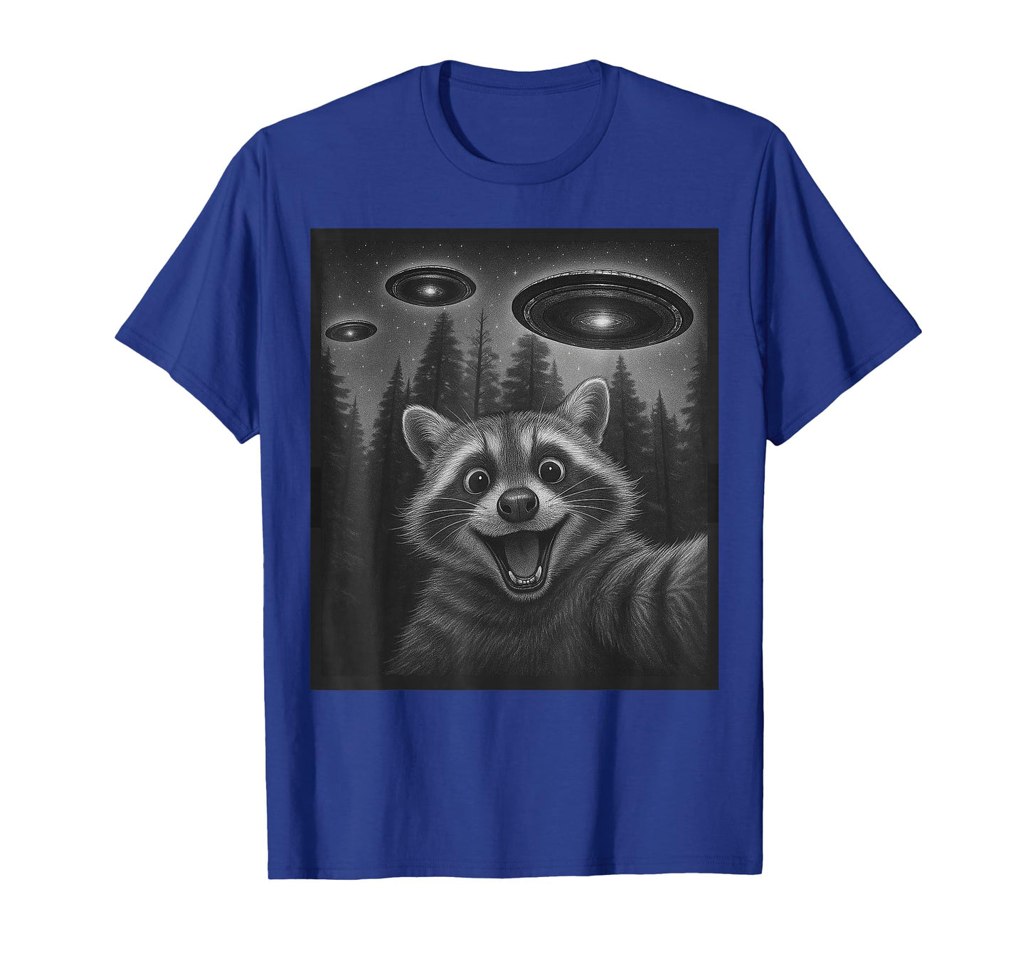 Funny Raccoon Selfie Alien UFO Gifts for Men Women Boy Kid T-Shirt