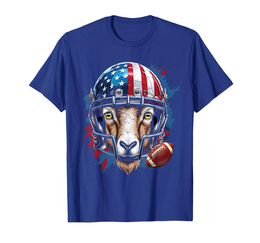 Goat Football USA American Flag Distressed T-Shirt