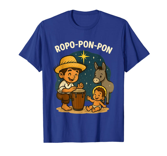 Christmas Drummer Boy Nativity Scene Christian Art T-Shirt