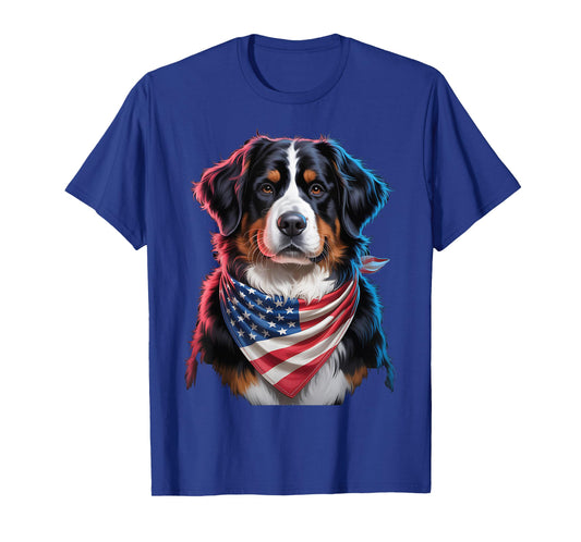 Bernese Mountain dogs usa american flag 4th of July Dog T-Shirt for Men Women Kids