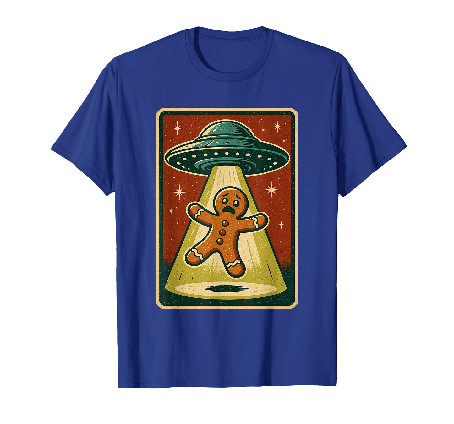 Alien Abduction Gingerbread Man Christmas Men Women Kids T-Shirt
