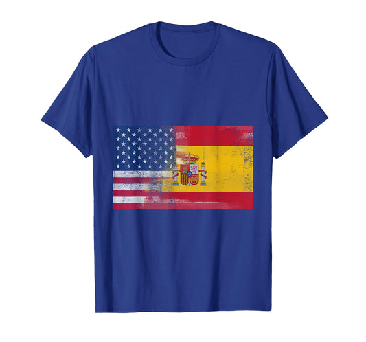Spanish American Half Spain Half America Flag Shirt