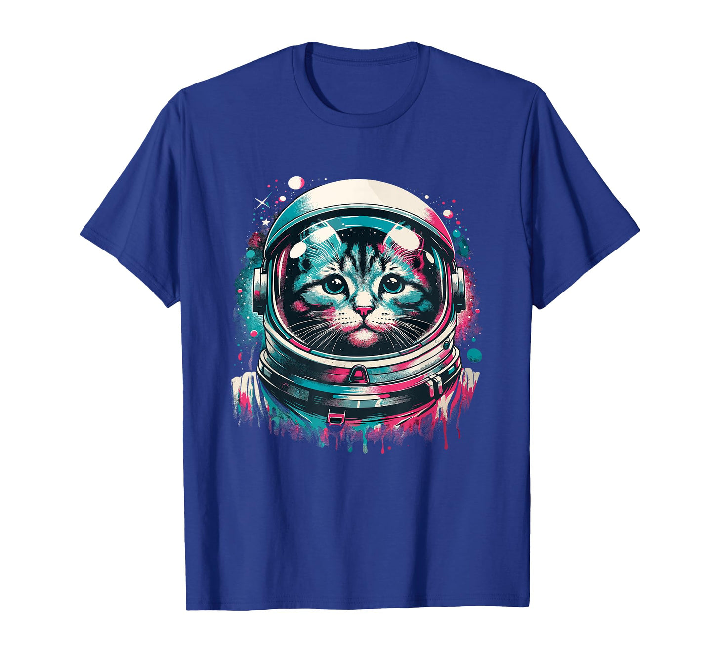 Funny Space Cat Mom Cat Dad Men Women Kids Astronaut Space T-Shirt