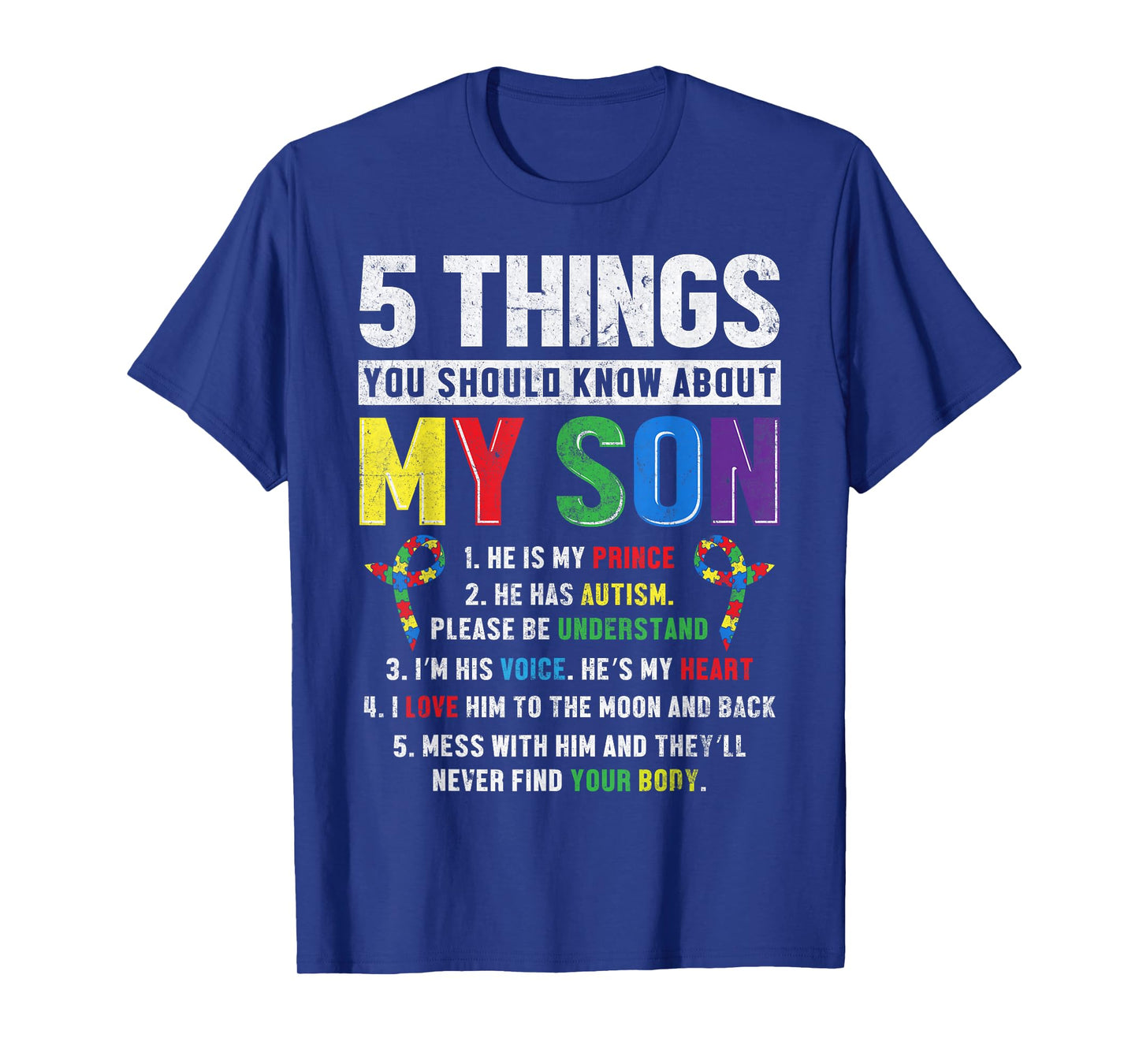 Autism Awareness Support Autistic Child Son Kids for Mom Dad T-Shirt