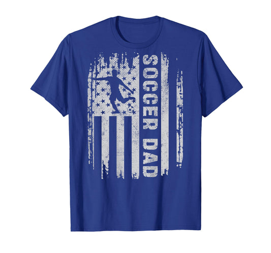 Soccer Dad American Flag USA On Back Father Soccer Daddy T-Shirt