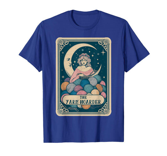 Vintage Gothic Tarot Card Yarn Hoarder Knitter Crochet Lover T-Shirt