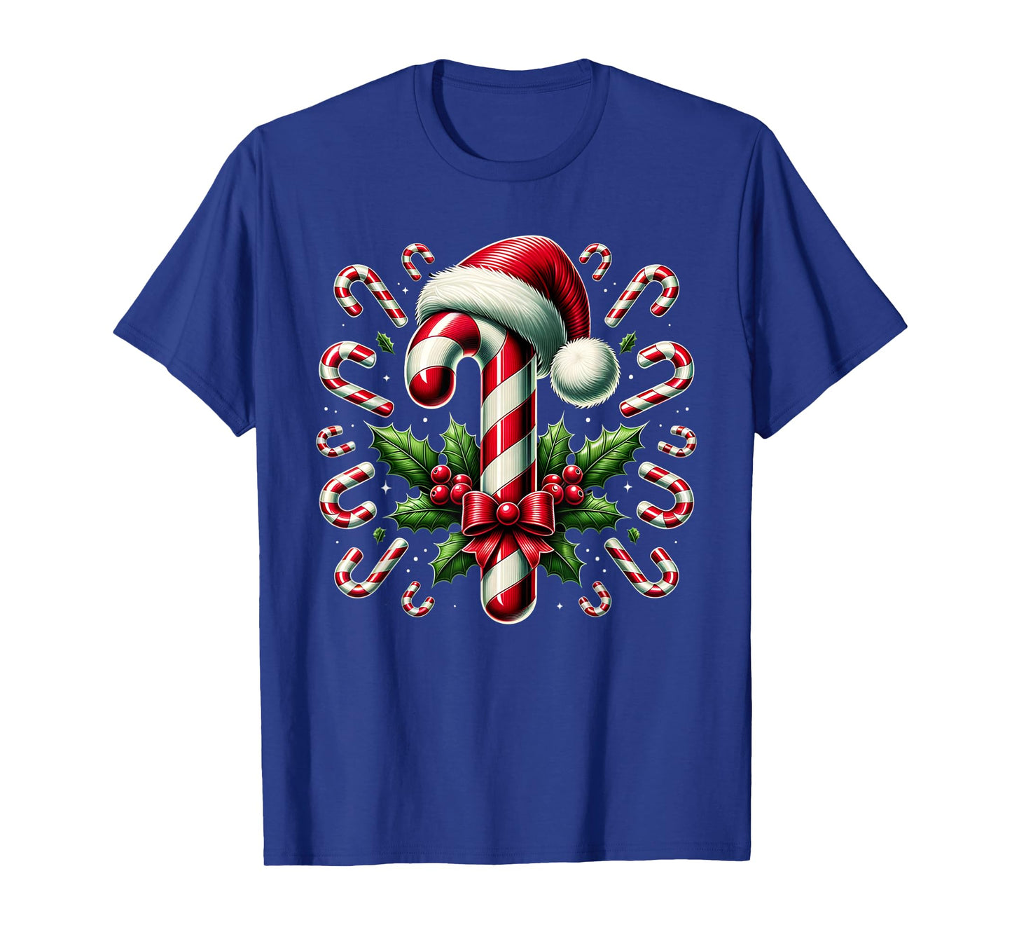 Christmas Candy Cane Crew Lights Red and White Candy Costume T-Shirt