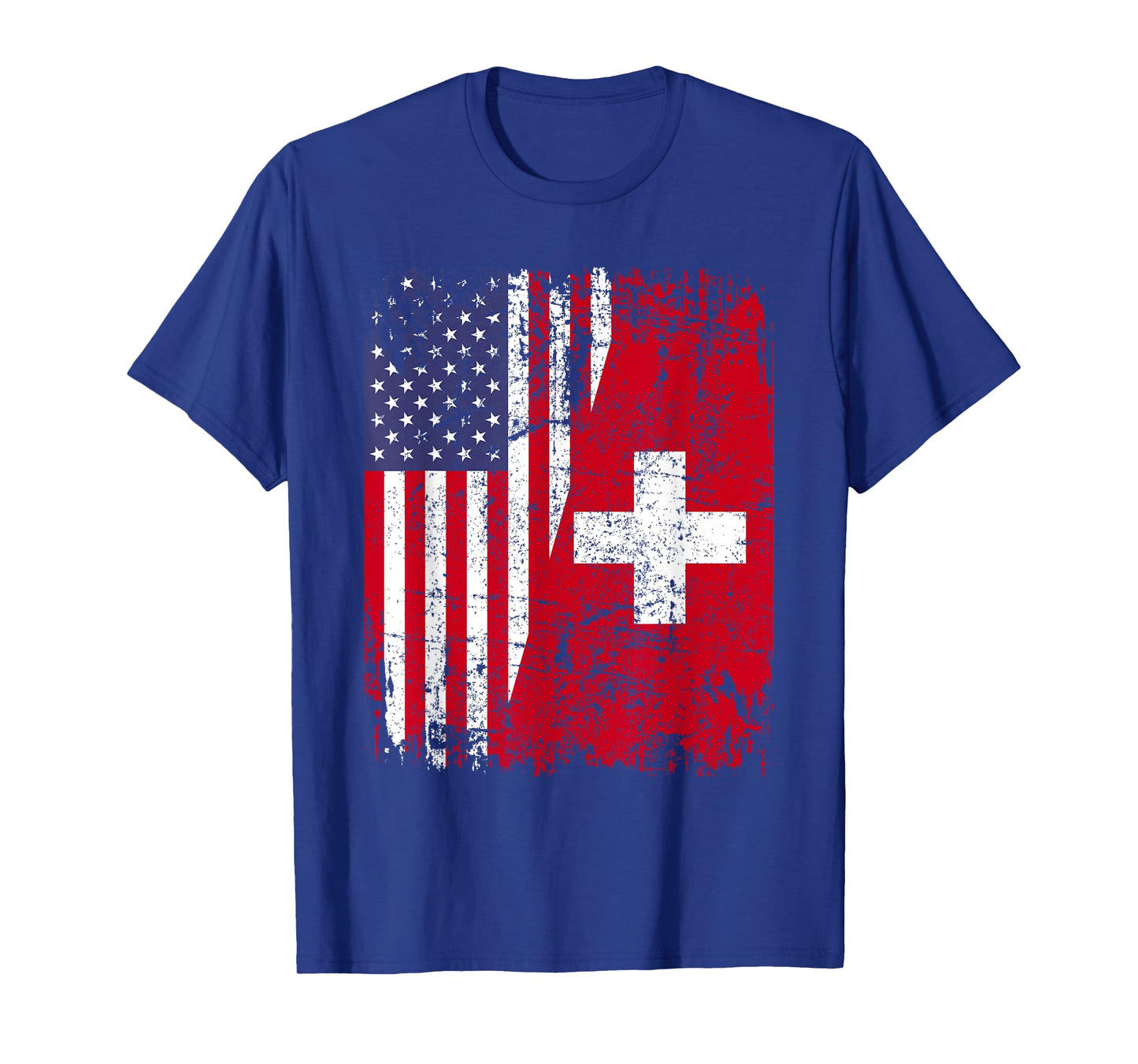 SWISS ROOTS | Half American Flag | SWITZERLAND Women Kids Men T-Shirt