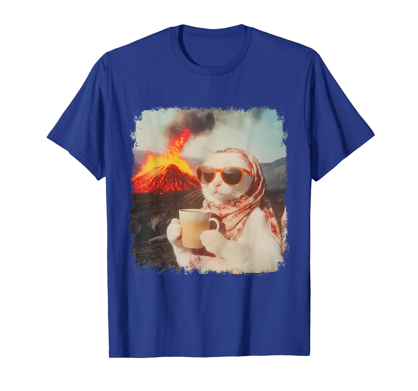 Meme I'm Just A Chill Cat Cool Cat with Coffee by Volcano T-Shirt