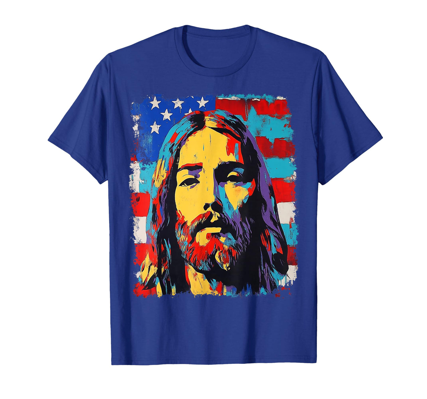 Vintage King Jesus Christ America Flag T-Shirt