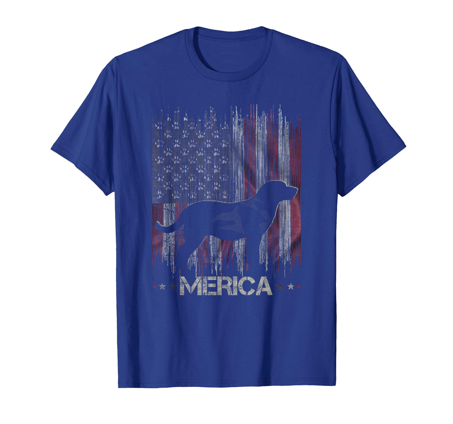 Vintage Labrador Dog, Merica Lab Dog USA Flag Silhouette Men Women Kids T-Shirt