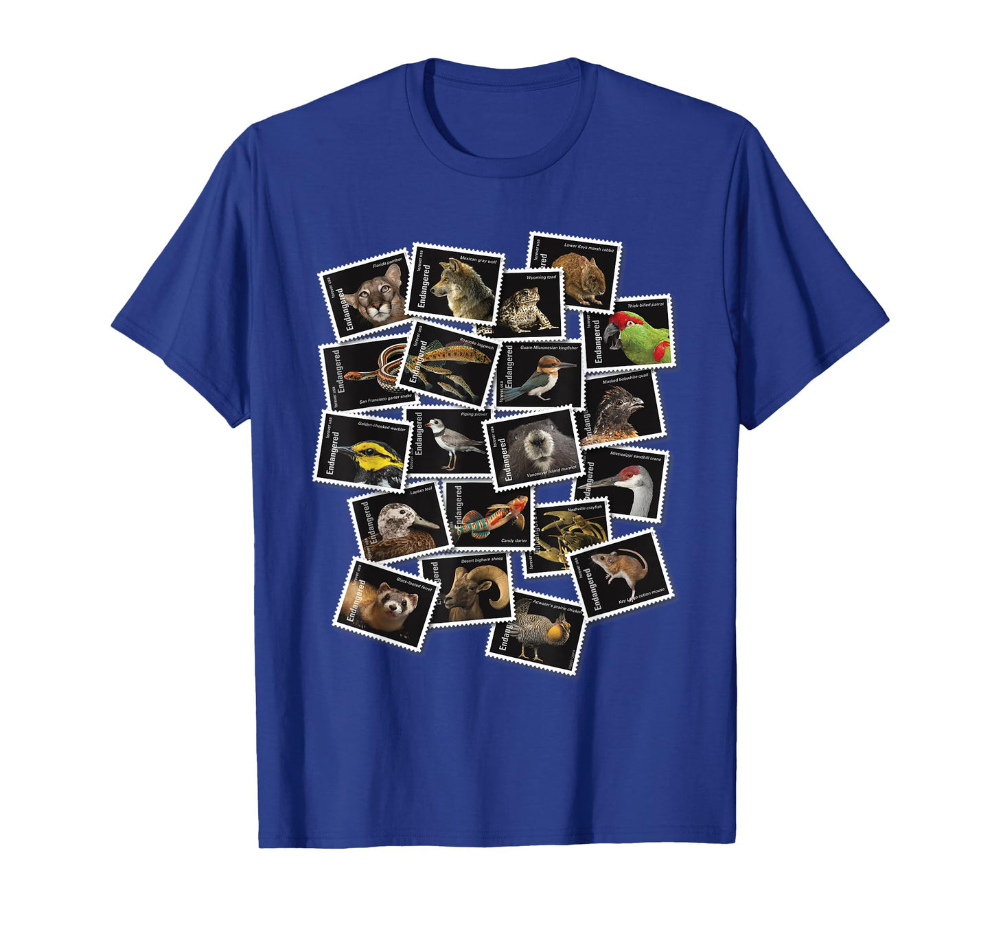 USPS Endangered Species Collage of Stamps T-Shirt