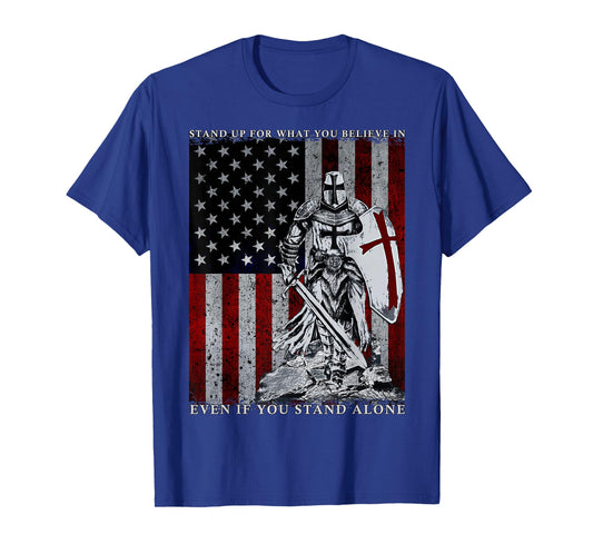 Knight Templar American Flag Crusader T-Shirt
