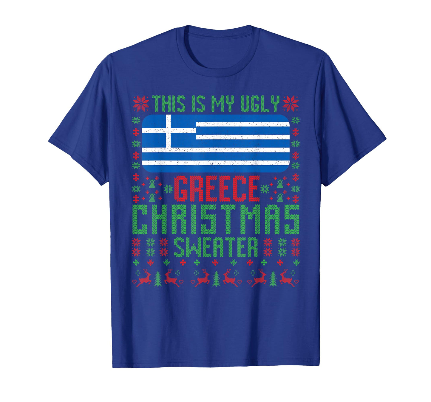 Greek Ugly Christmas Sweater Greek Flag for Greece T-Shirt