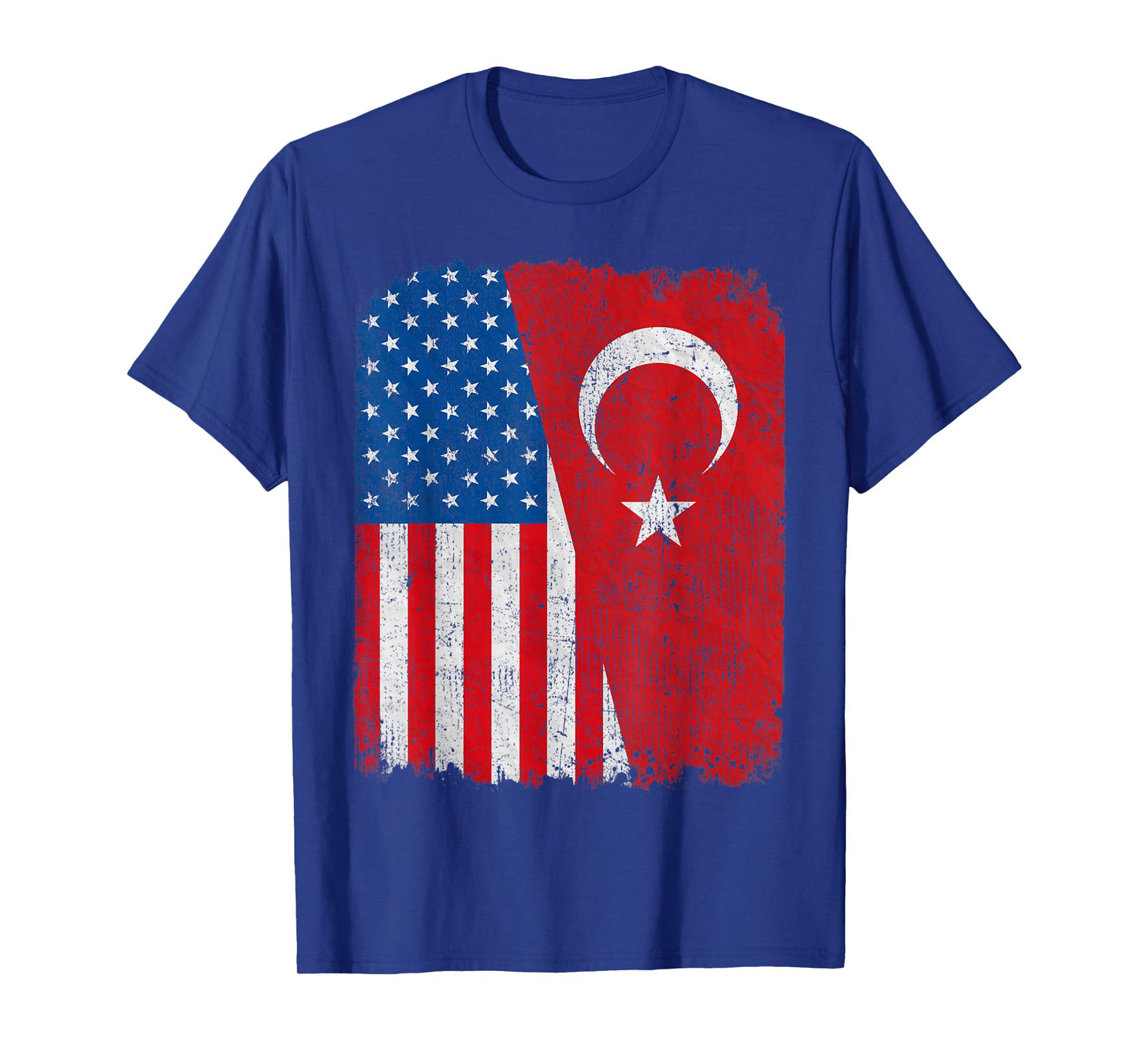Turkish American Flag Half USA Turkey Root Proud Women Kids Men T-Shirt