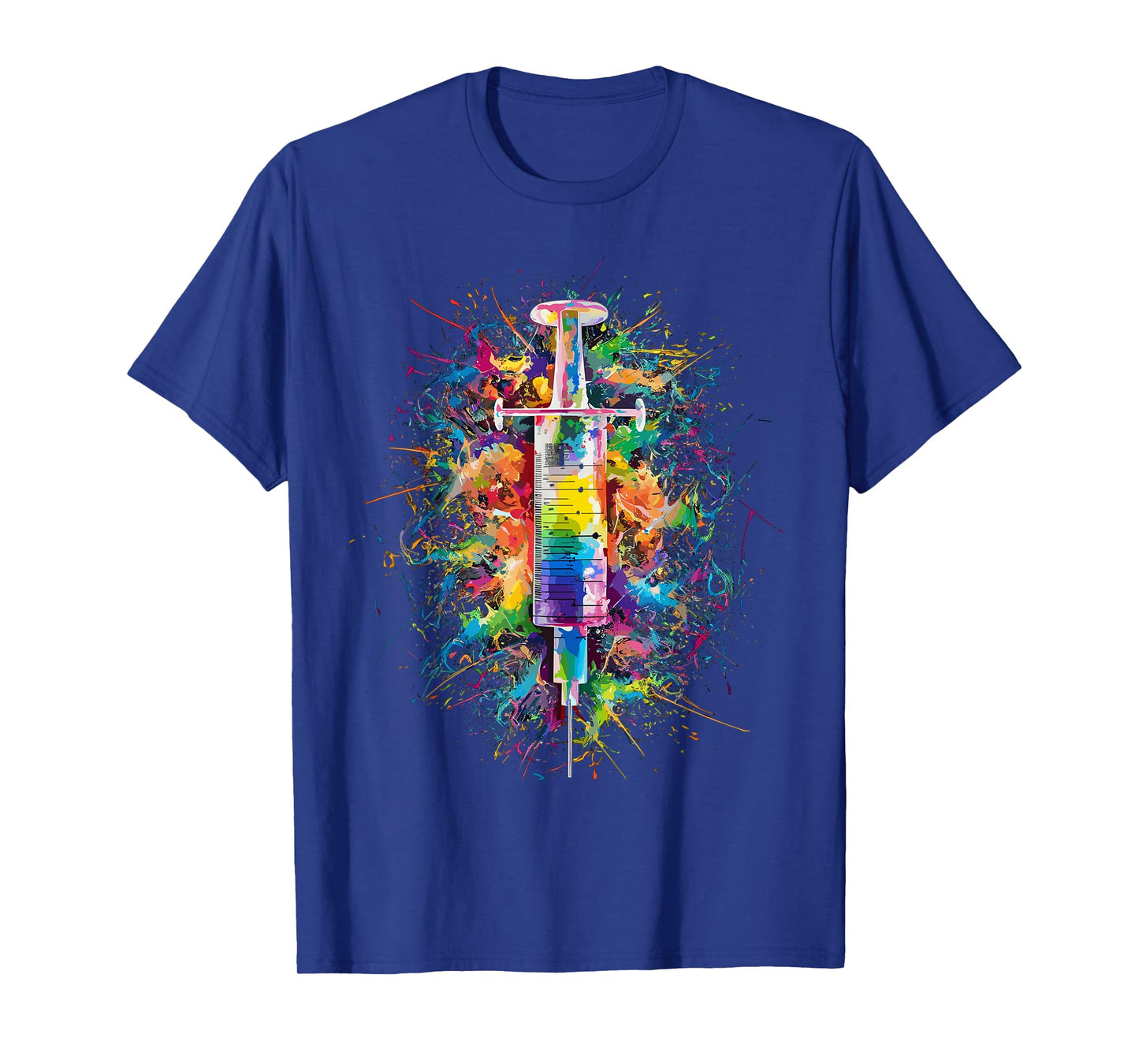 Colorful Paint Splash Syringe Art Graphic T-Shirt