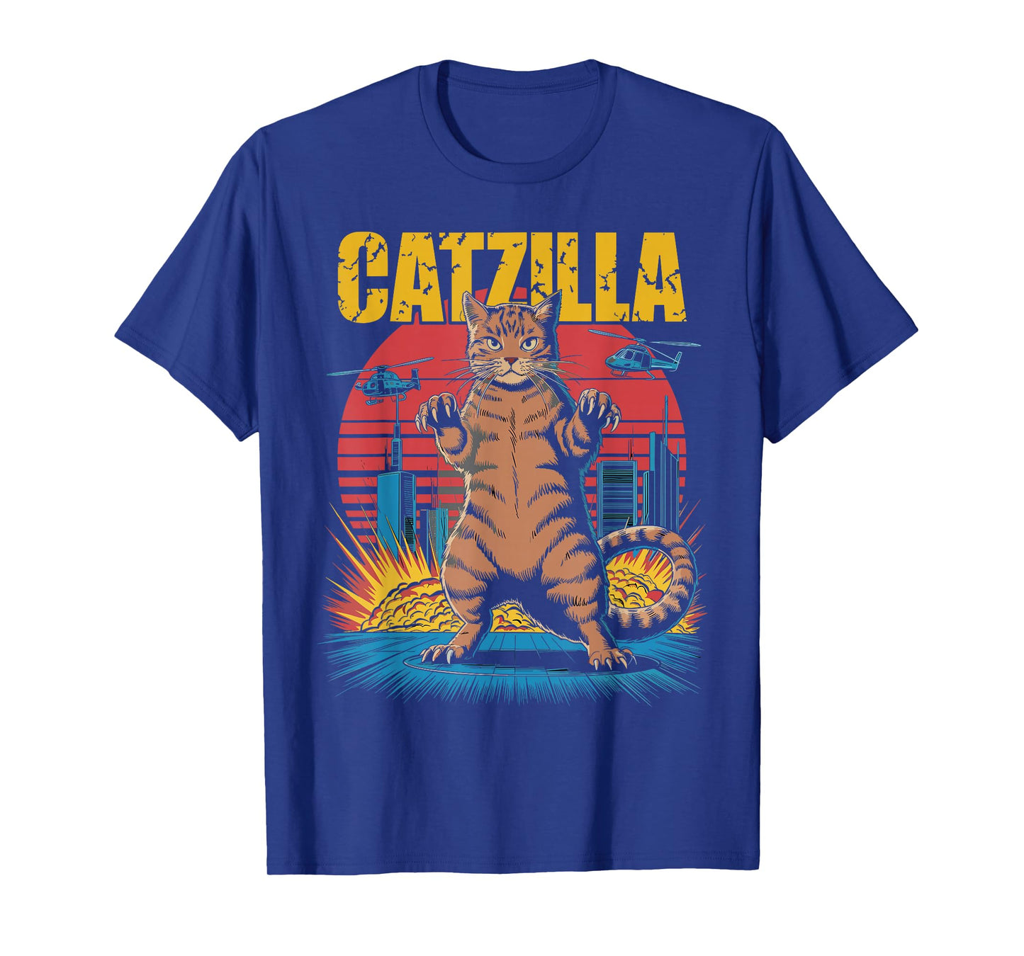 Catzilla Cat Funny Kitten Lover Japanese Art Men Women T-Shirt