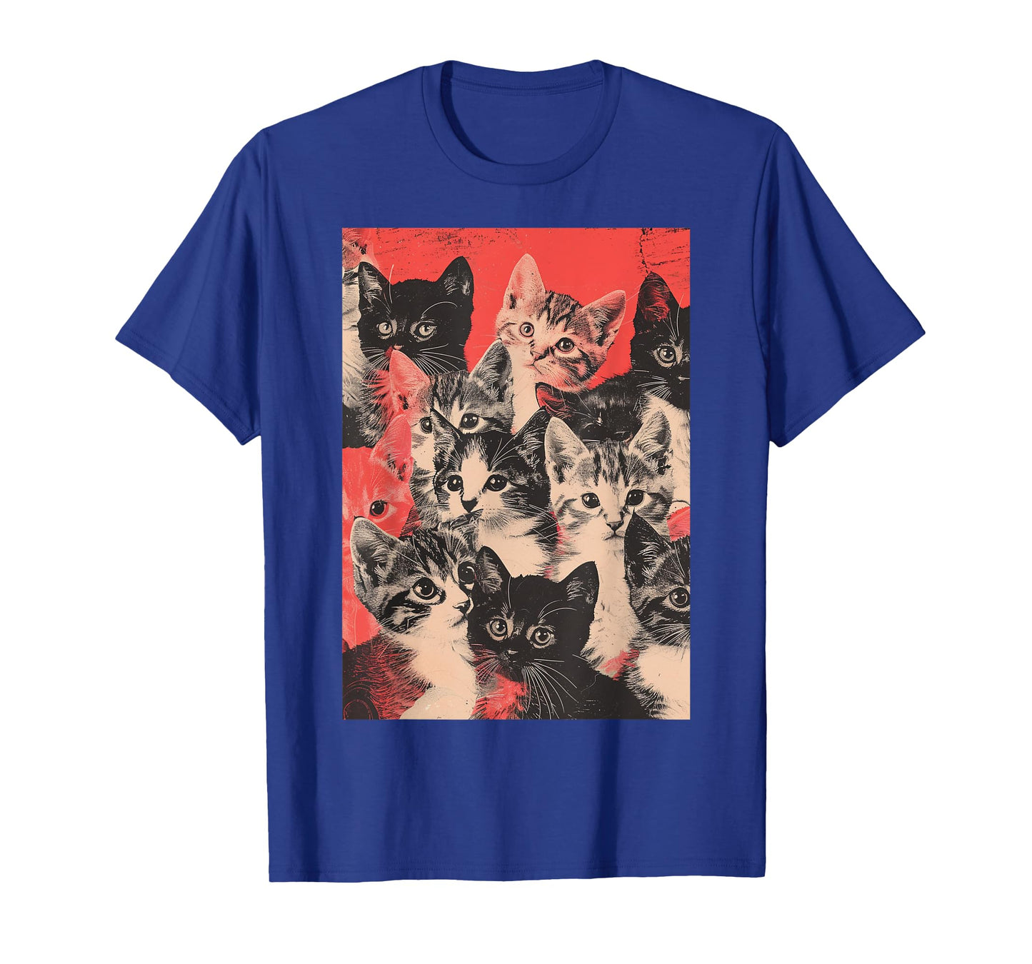 Vintage Graphic Cute Cat Pattern Art T-Shirt