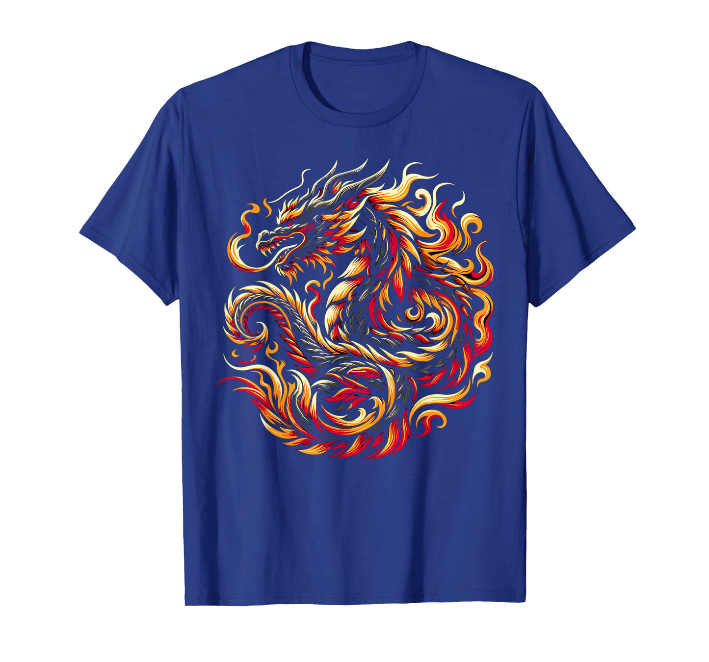 Chinese Dragon Zodiac Tribal Flames Fire Year Of The Dragon T-Shirt
