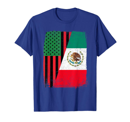 Blaxican Half Black Half Mexican African American Flag T-Shirt