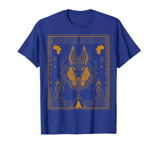 Sacred Geometry Science Egyptian God Anubis Kemetic Ankh T-Shirt