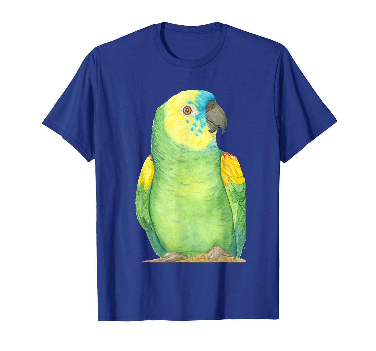 blue-fronted amazon watercolor parrot portrait T-Shirt