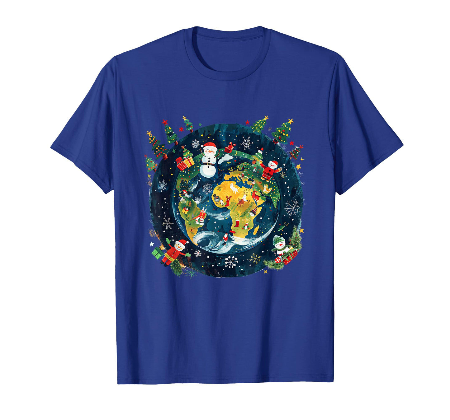 Christmas Around the World Festive Globe Design T-Shirt