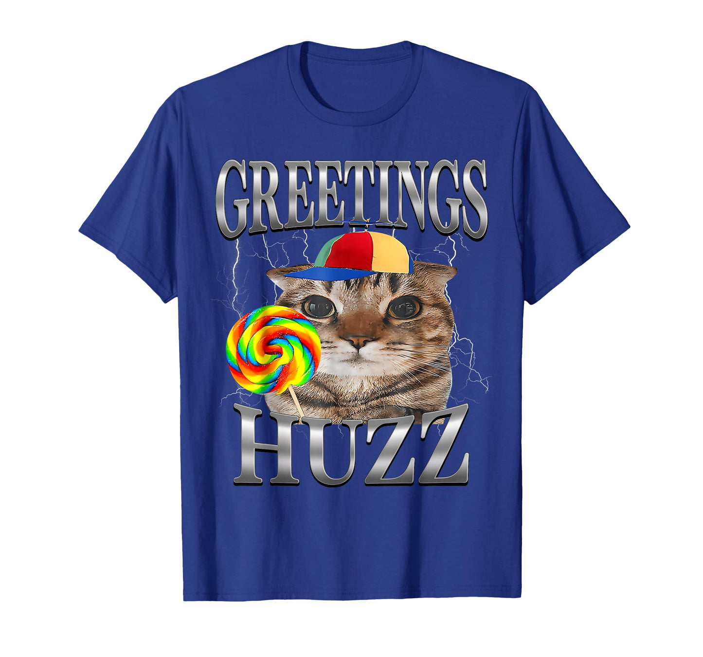 Greetings Huzz Funny Cat Meme Lovers Silly Cats Brainrot T-Shirt