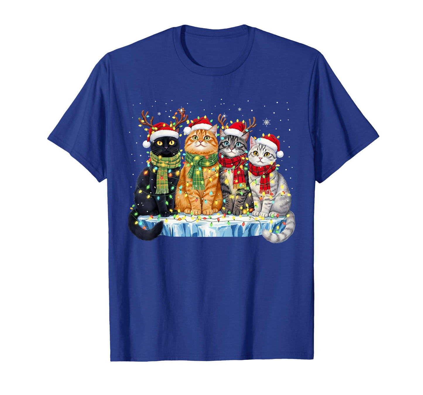 Cute Christmas Cats Funny Xmas Holiday Kitten Lover Graphic T-Shirt