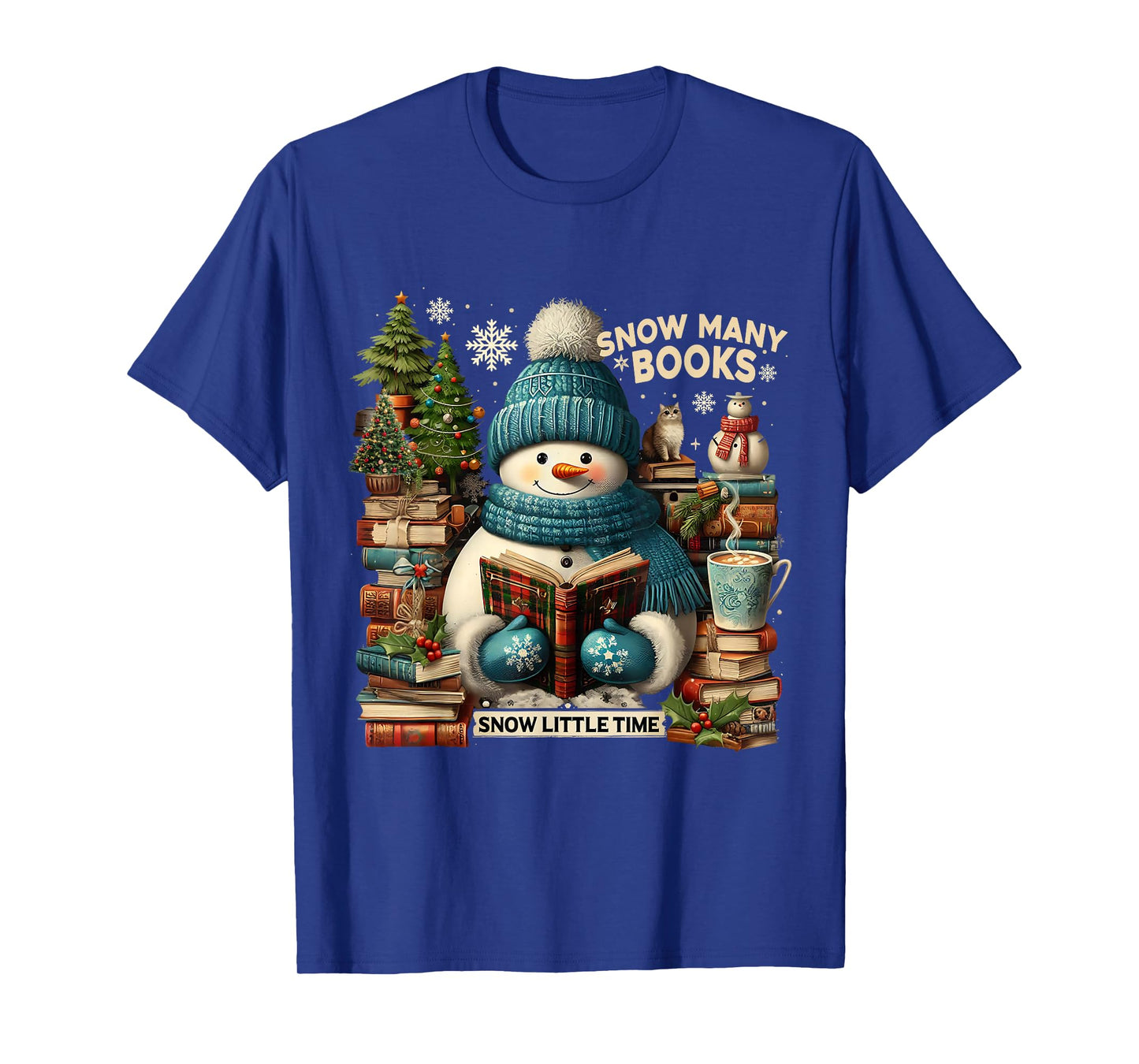 Reading Cozy Winter Snowman Christmas Design T-Shirt