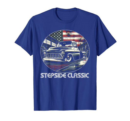 1950's 3100 Classic Truck American Flag Stepside C10 truck T-Shirt for Women Kids Men
