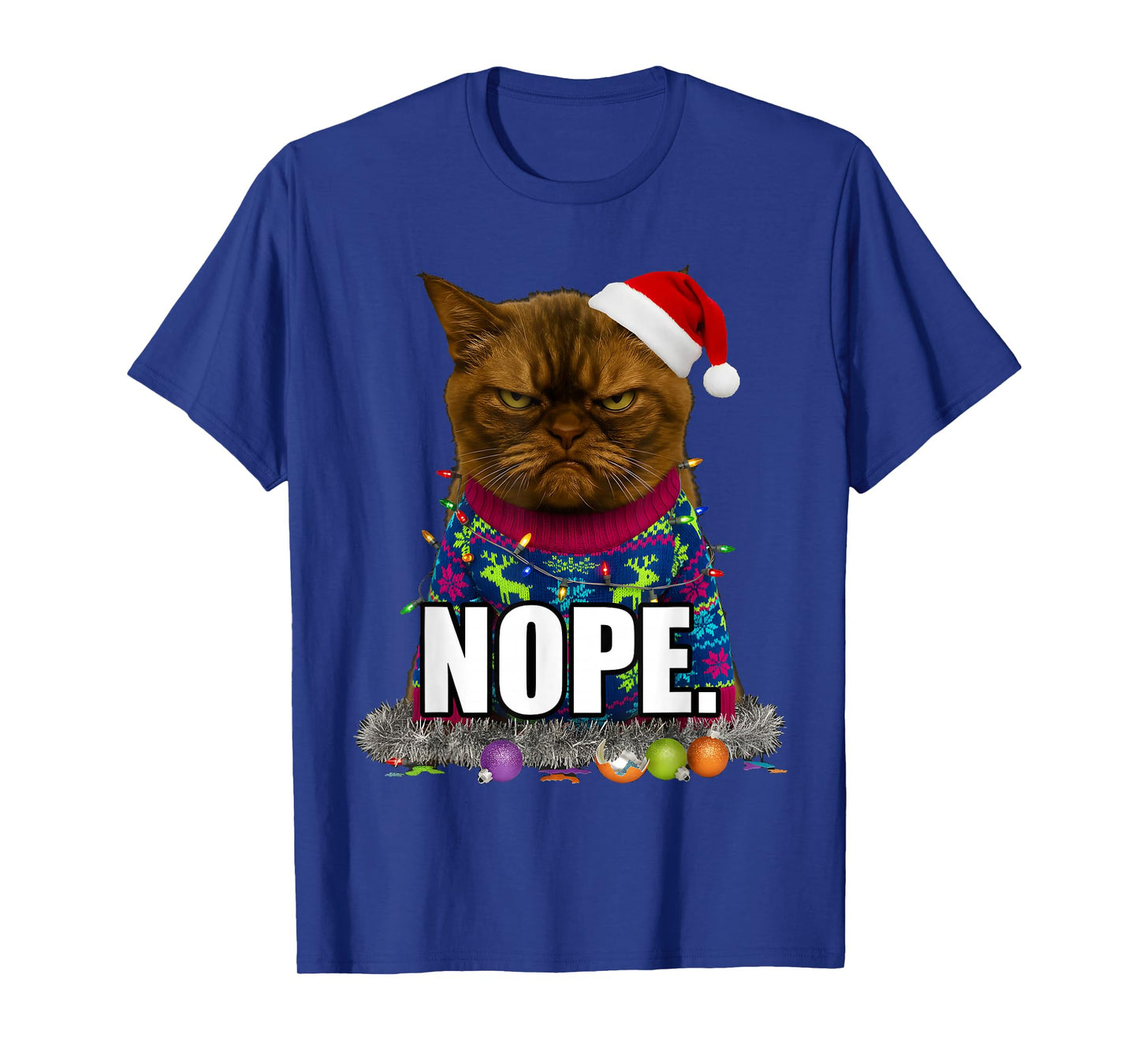 Ugly Christmas Cat Meme Grumpy Face Mood Disgusted T-Shirt