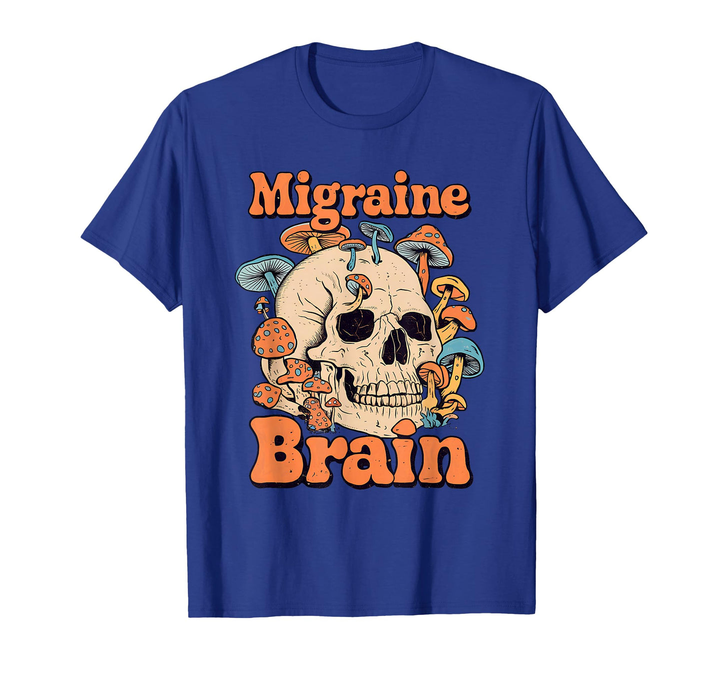 Chronic Migraine Awareness Month Brain Skull Purple Ribbon T-Shirt