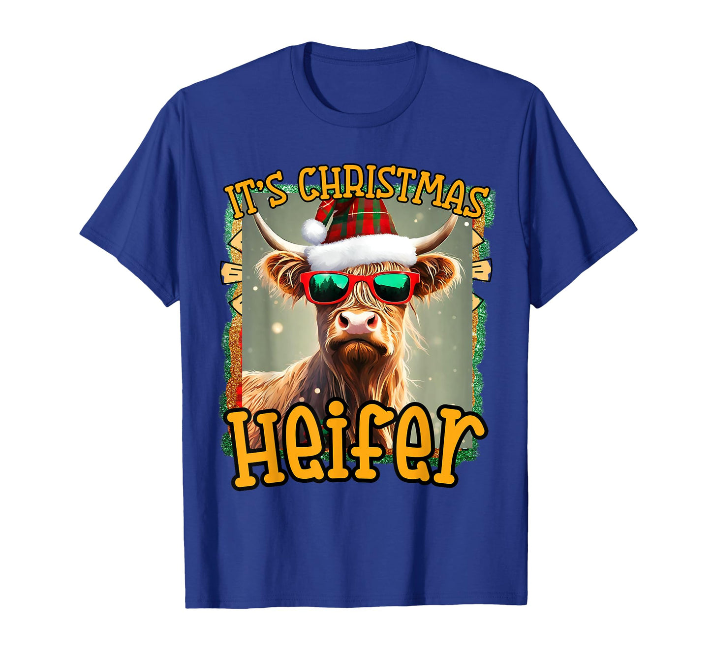 cute Christmas funny women heifer cow highland hyland cows T-Shirt