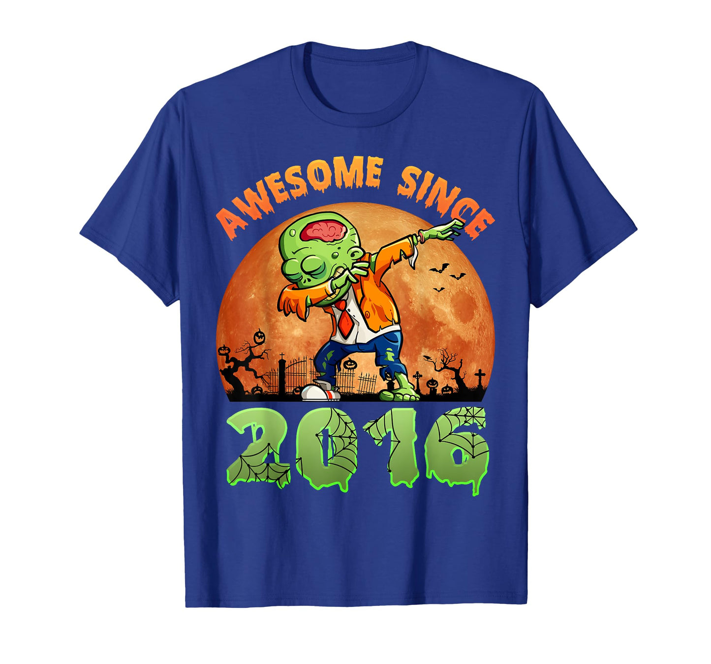8th Birthday Halloween 8 Years Old Zombie Awesome Since 2016 T-Shirt