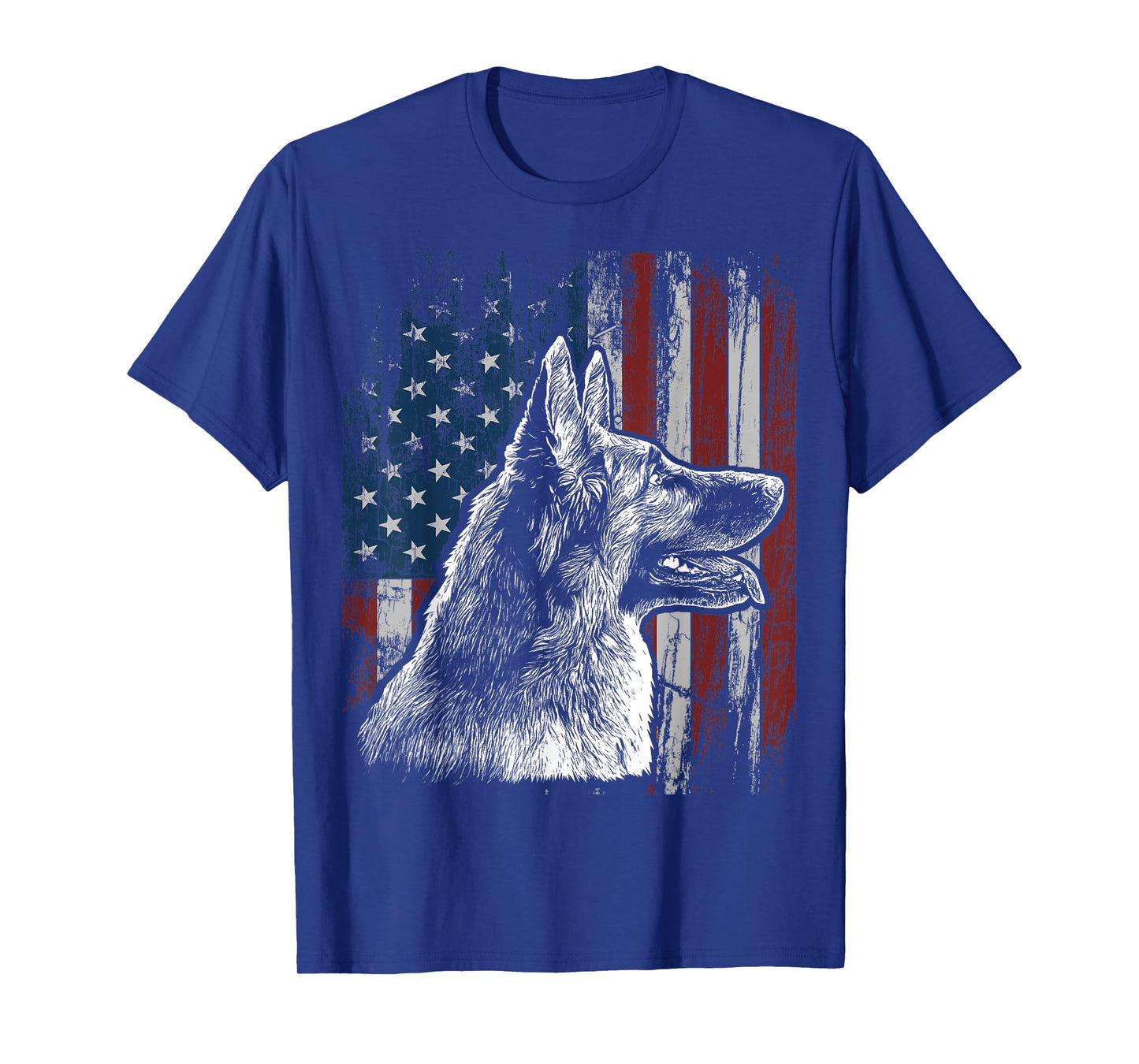 Patriotic German Shepherd American Flag Dog Gift Men Women T-Shirt