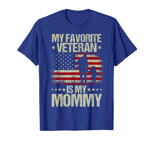 My Favorite Veteran is MyMommy American Flag Veteran-Day T-Shirt