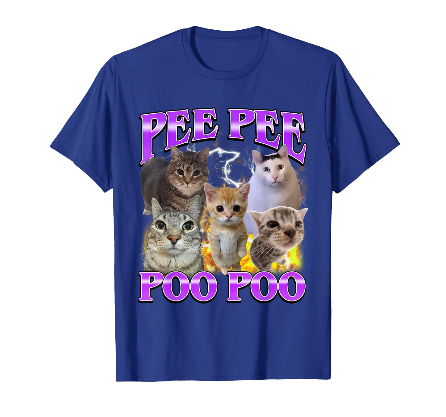 Pee Pee Poo Poo Funny Offensive Cat Meme Men Women T-Shirt