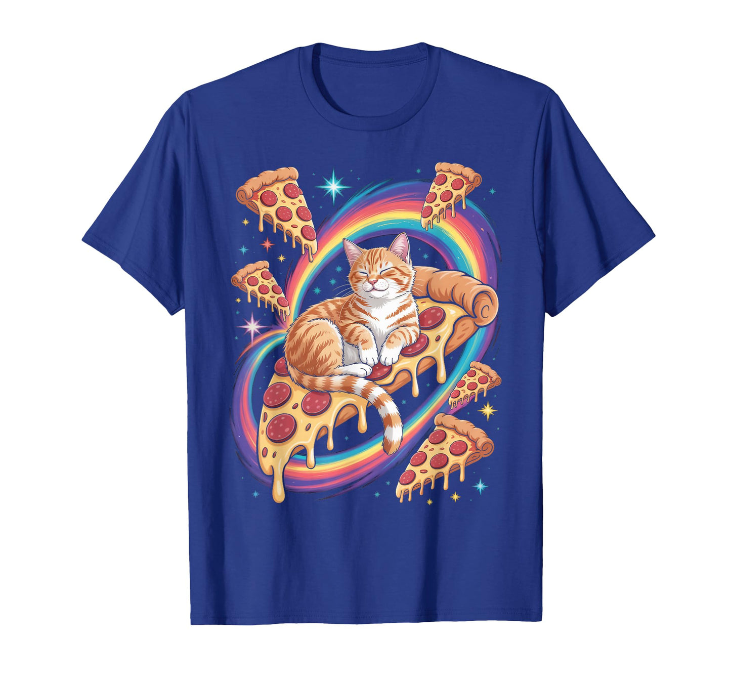 Kawaii Cat Space Planets Alien Pizza Space Cat Astronaut T-Shirt