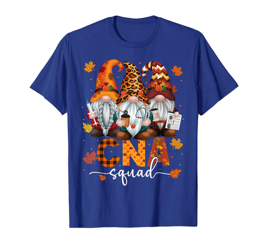 CNA Squad Gnome Nurse Leopard Thanksgiving Stethoscope T-Shirt