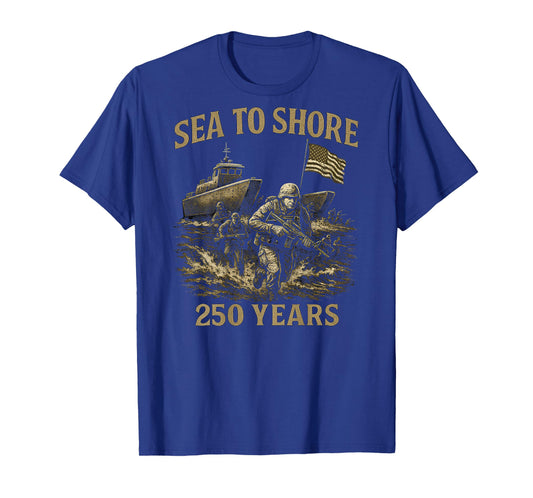 On Back | Sea to Shore 250 Years U.S. Amphibious Military T-Shirt