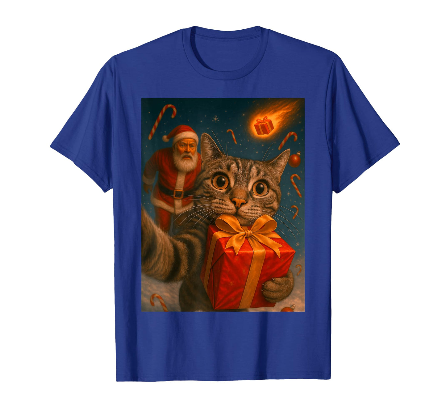 Christmas Cat Shirt - Funny Kitten & Santa T-Shirt