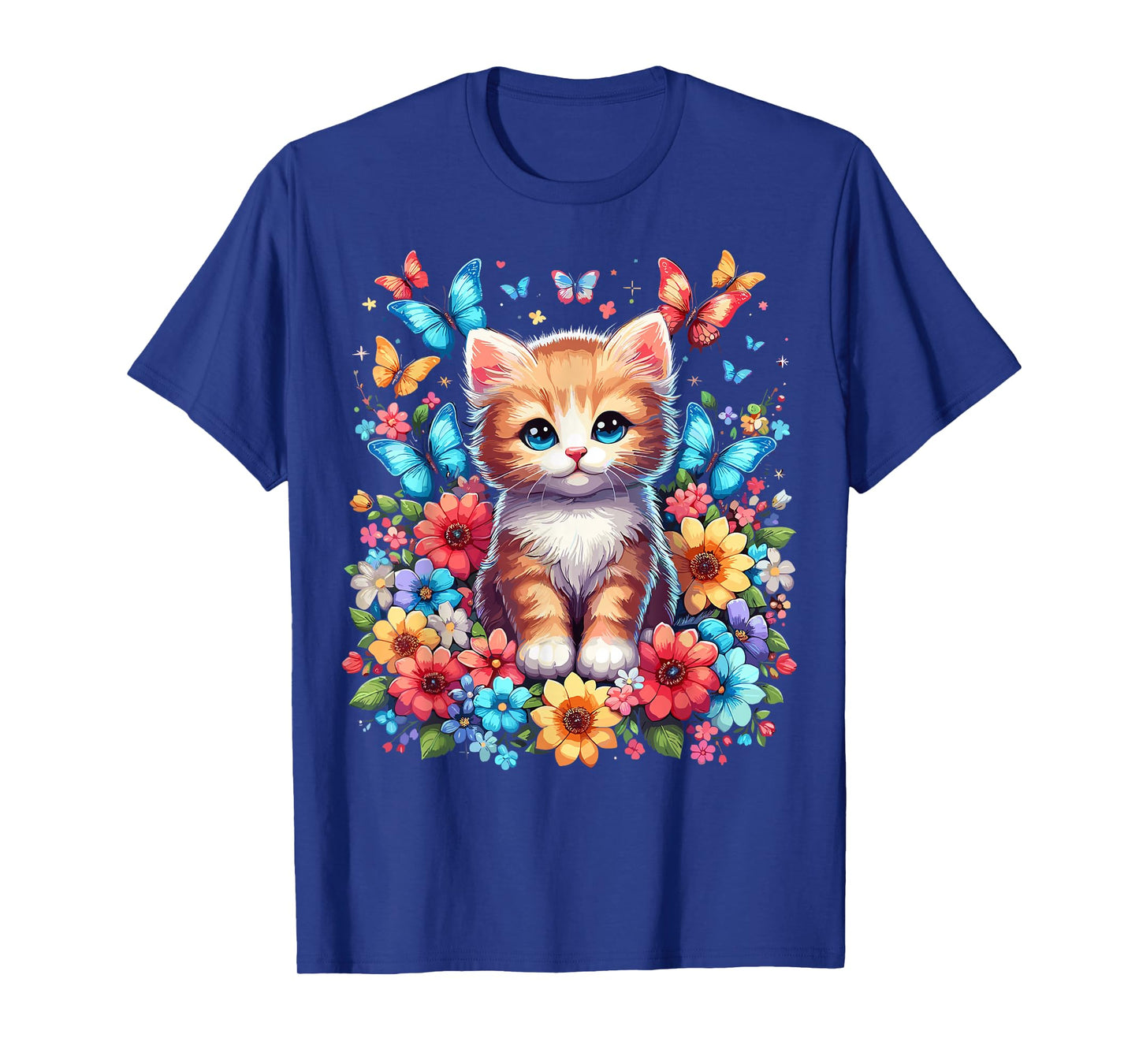 Kitten Cat Lover Flower Cut Cat T-Shirt