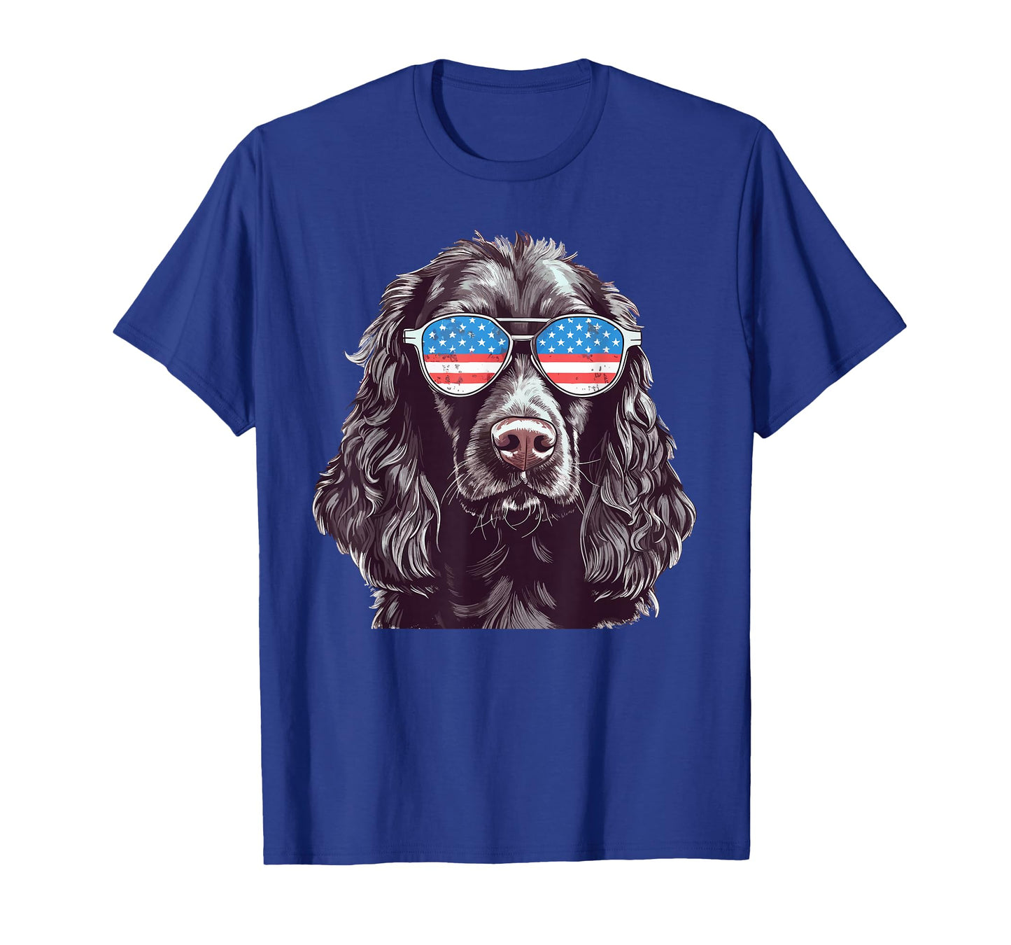 Boykin Spaniel USA American Flag Dog Sunglasses 4th of July T-Shirt