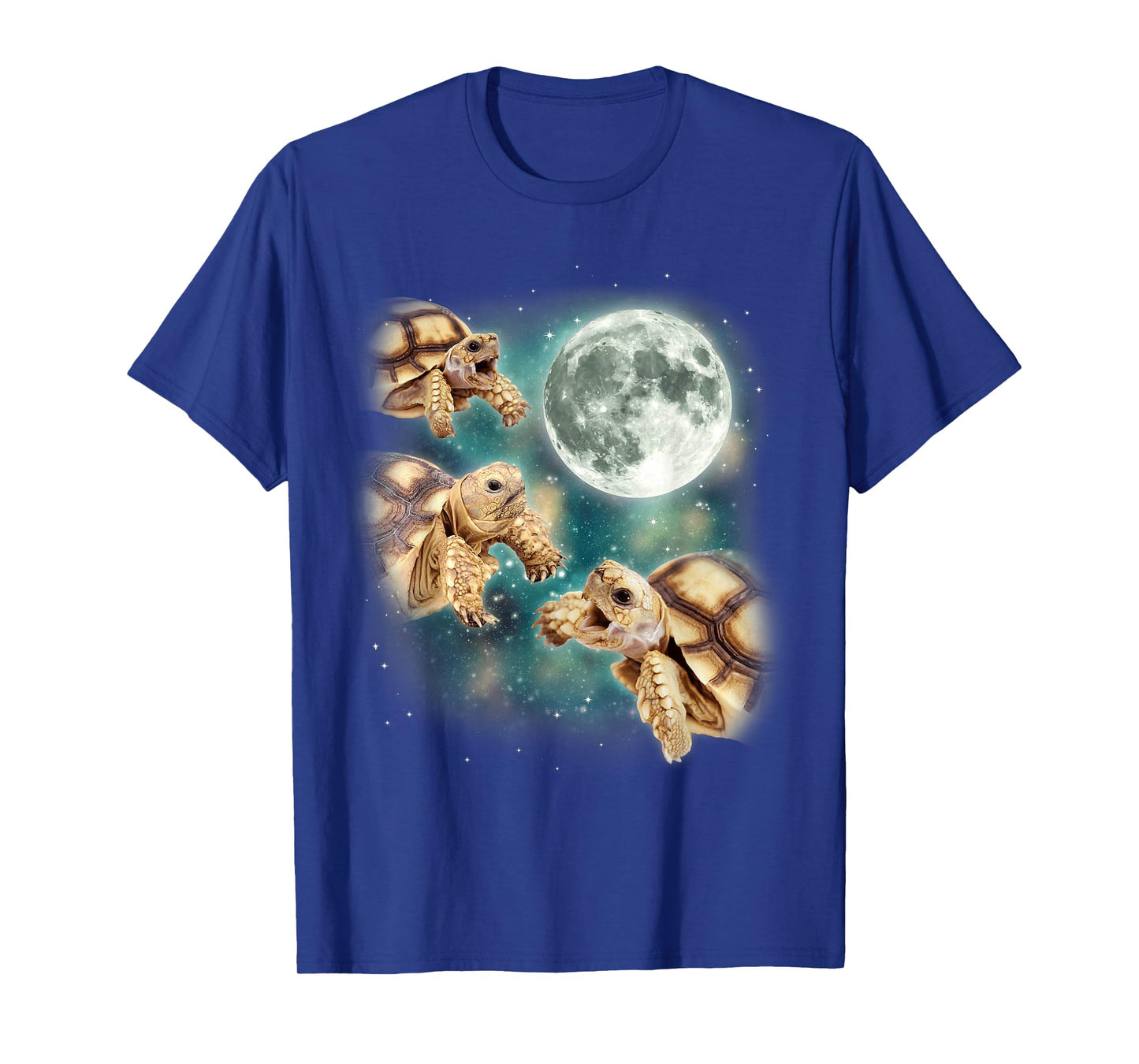 Three Tortoises Howl at Moon Wildlife Mountain Turtle Meme T-Shirt