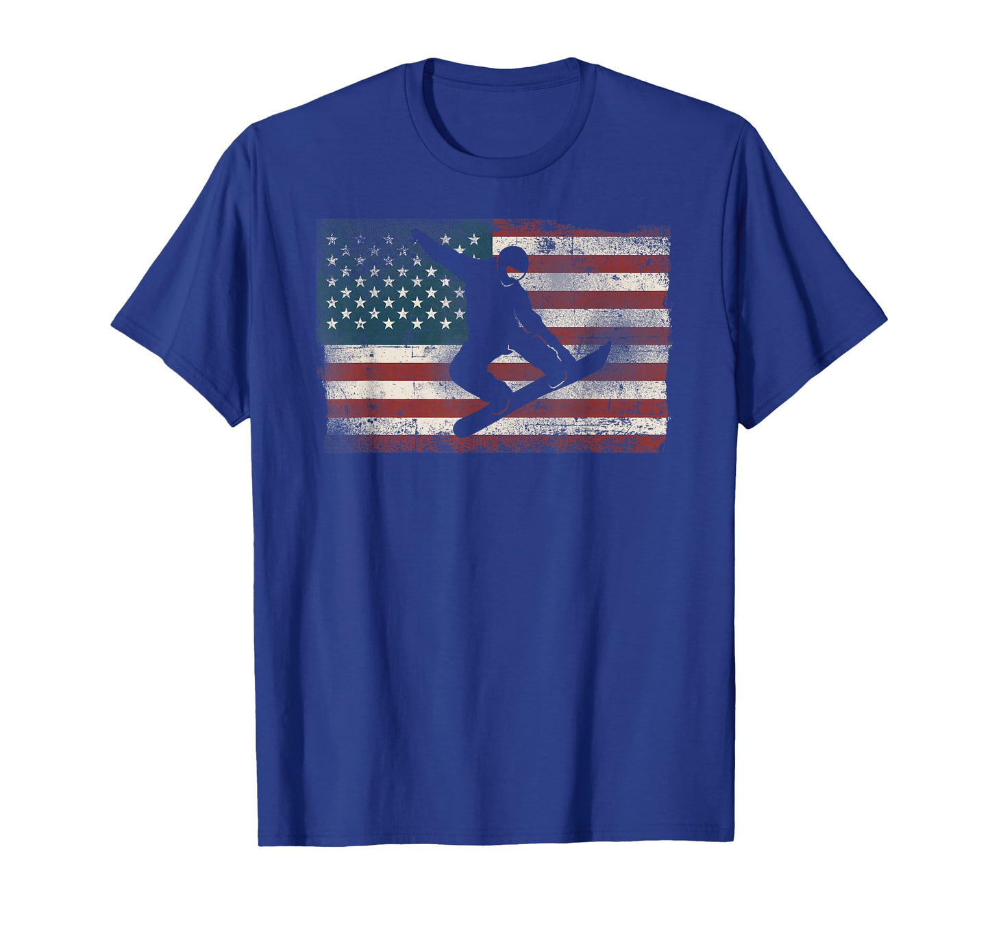Snowboarding Snowboard Patriotic Vintage American Usa Flag T-Shirt