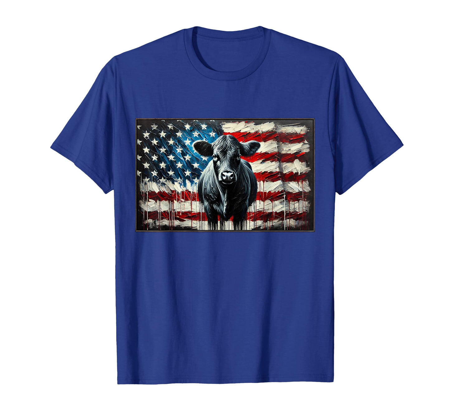 Angus Rancher USA American Flag Cow T-Shirt